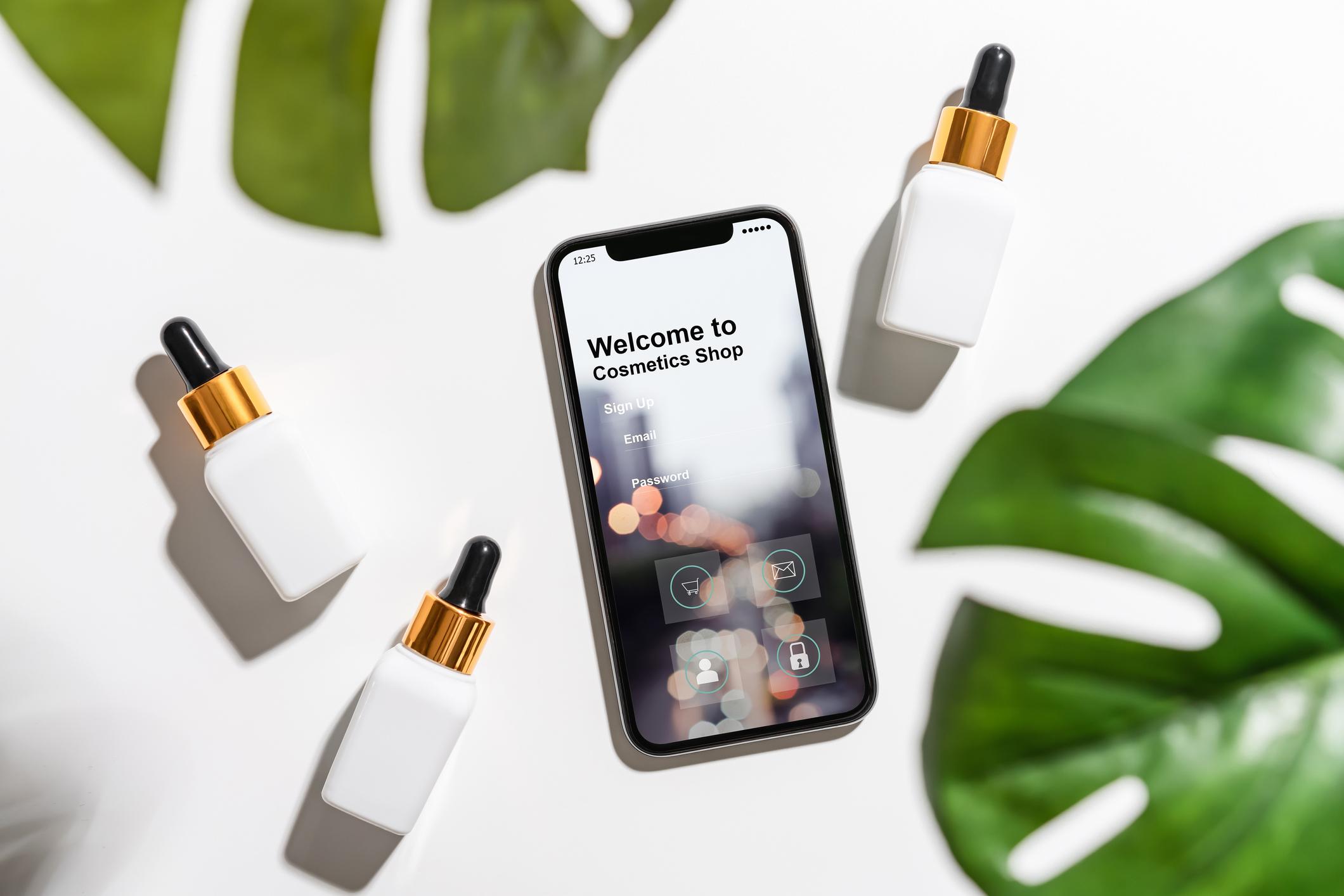 mobile version of a beauty business website